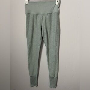 Alo Alosoft Heathered Light Green/Teal Leggings w Jogger Bottom Pants S